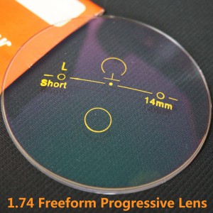 1.74 Hard Resin Freefrom RX Mutilfocal Progressive HMC Lens