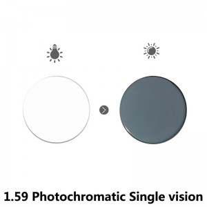 1.59 Polycarbonate Photochromatic Grey Single vision Prescription Lens